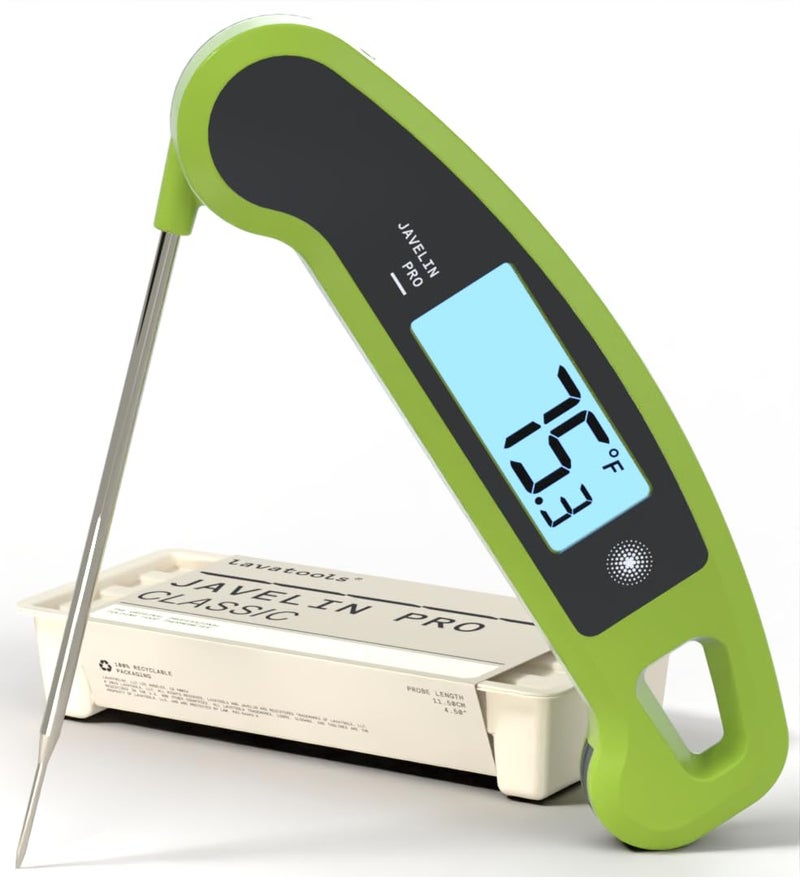 Lavatools JavelinÂ® PRO Classic Ultra-Fast 2-Second Professional Digital Instant Read Meat Thermometer for Grill and Cooking, Auto-Rotating Backlit Display, IP65 Water Resistant, NSF Certified â€“ Wasabi - Image 1